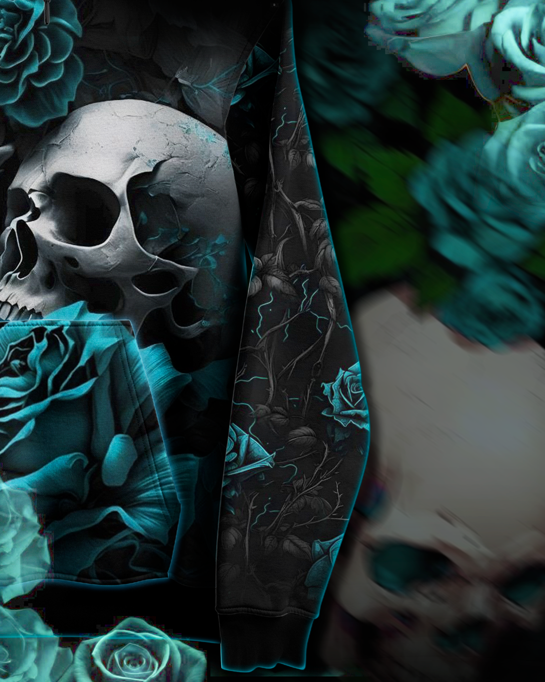 THORNS OF SKULL BLUE ROSE