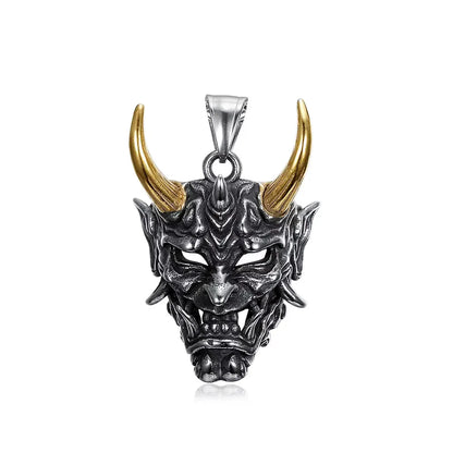 Gothic Hannya Oni Mask Stainless Steel Pendant