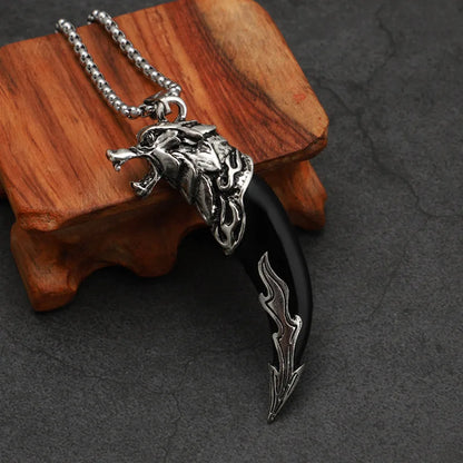 Vintage Imperious Resin Wolf Tooth Pendant