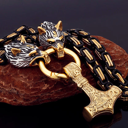 Nordic Celtic Wolf  Necklace Pendant Viking Wolf Head