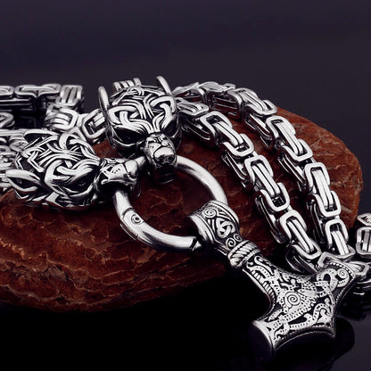 Nordic Celtic Wolf  Necklace Pendant Viking Wolf Head