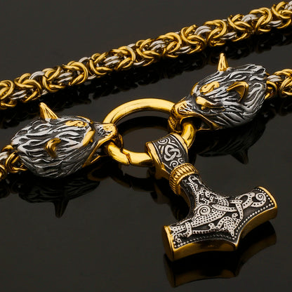 Nordic Celtic Wolf  Necklace Pendant Viking Wolf Head