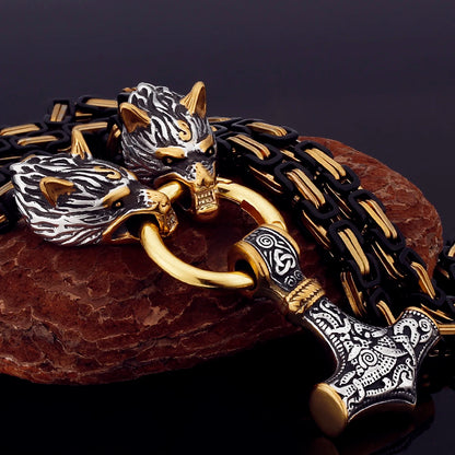 Nordic Celtic Wolf  Necklace Pendant Viking Wolf Head