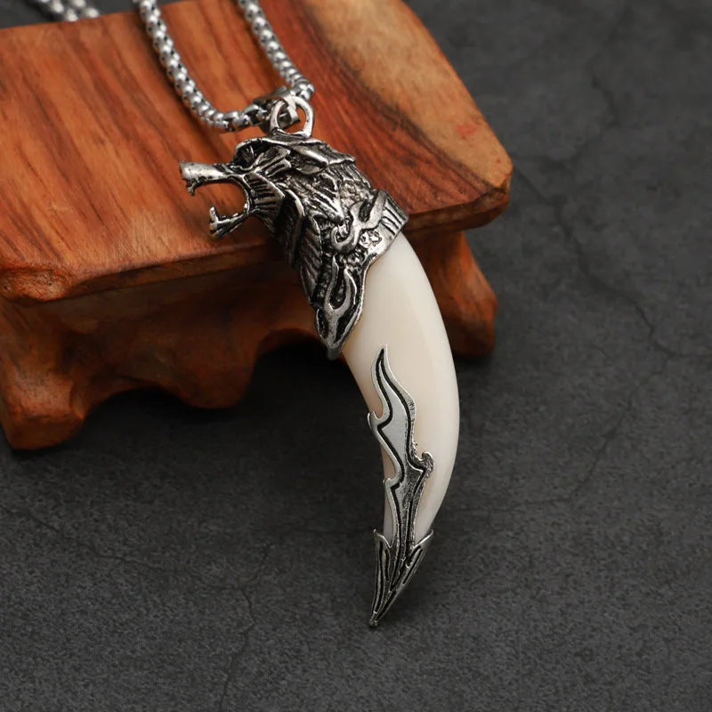 Vintage Imperious Resin Wolf Tooth Pendant