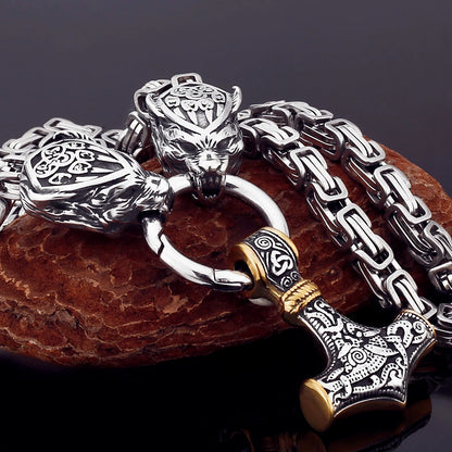 Nordic Celtic Wolf  Necklace Pendant Viking Wolf Head