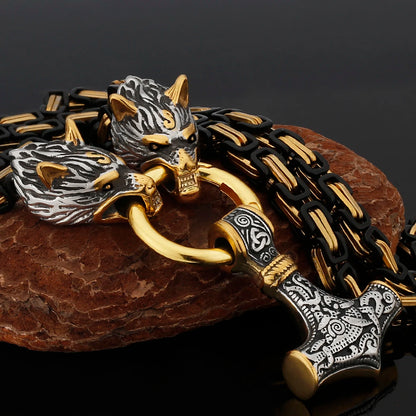 Nordic Celtic Wolf  Necklace Pendant Viking Wolf Head