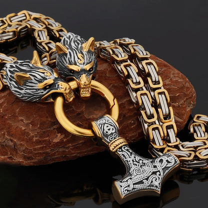 Nordic Celtic Wolf  Necklace Pendant Viking Wolf Head