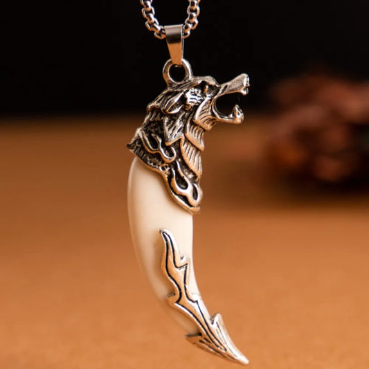 Vintage Imperious Resin Wolf Tooth Pendant