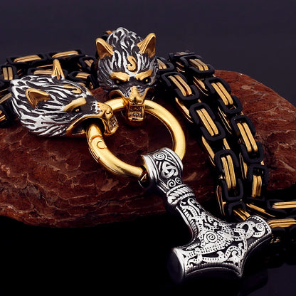 Nordic Celtic Wolf  Necklace Pendant Viking Wolf Head