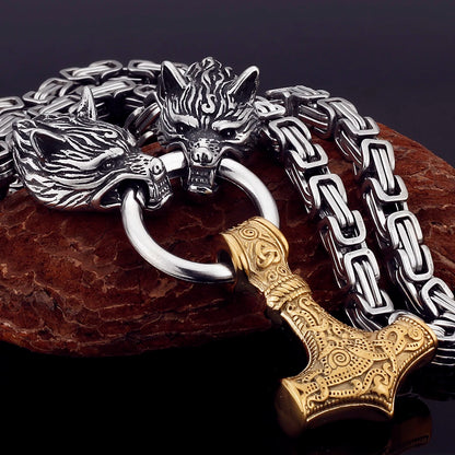 Nordic Celtic Wolf  Necklace Pendant Viking Wolf Head