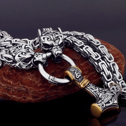 Nordic Celtic Wolf  Necklace Pendant Viking Wolf Head