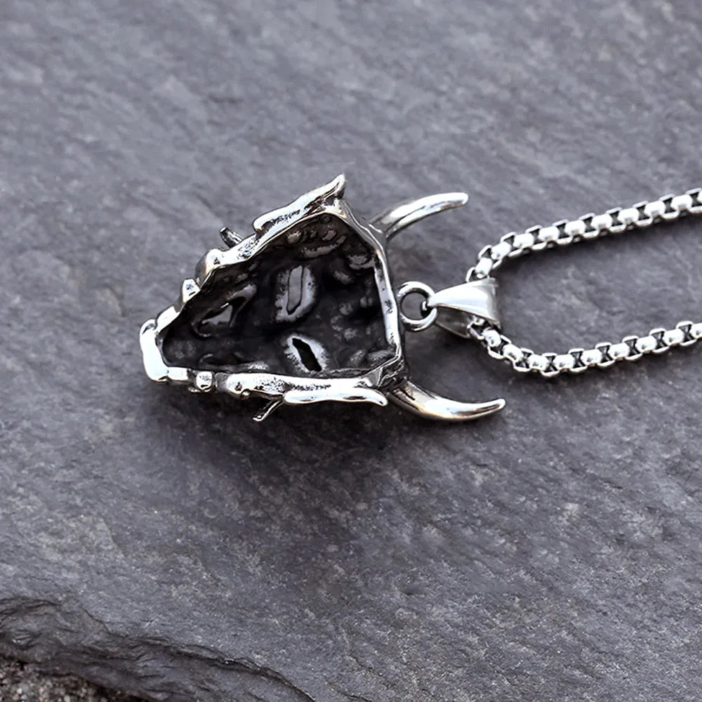 Gothic Hannya Oni Mask Stainless Steel Pendant