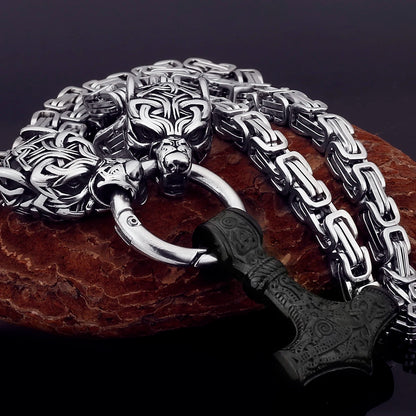 Nordic Celtic Wolf  Necklace Pendant Viking Wolf Head