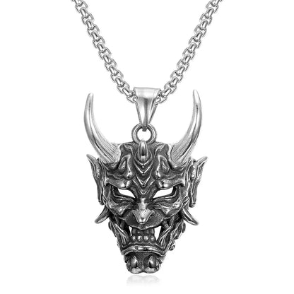 Gothic Hannya Oni Mask Stainless Steel Pendant