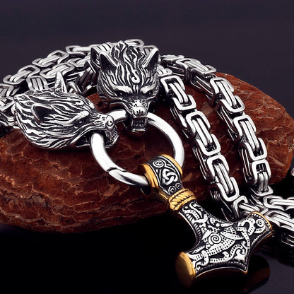 Nordic Celtic Wolf  Necklace Pendant Viking Wolf Head