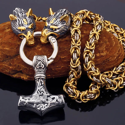 Nordic Celtic Wolf  Necklace Pendant Viking Wolf Head