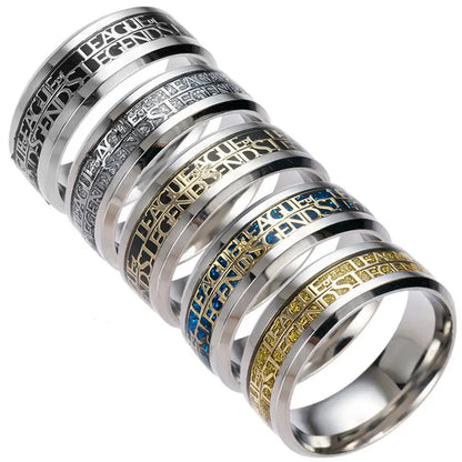 Fashion 316L Stainless Steel League of Legends LOL Game Personality Ring Jewelry 2023 Men's and Women's Party CarnivalGift