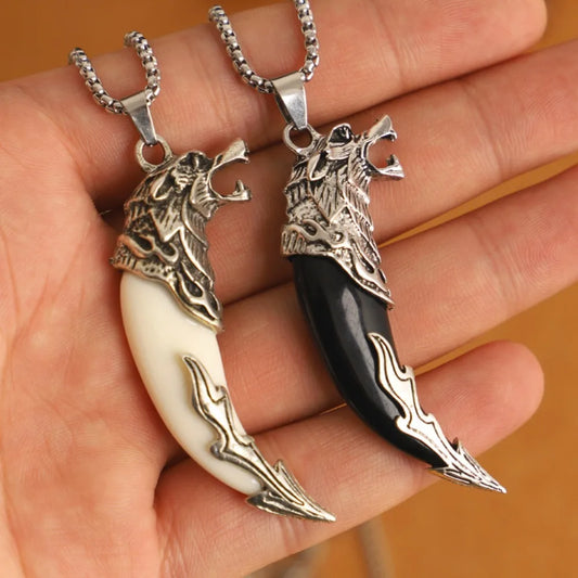 Vintage Imperious Resin Wolf Tooth Pendant
