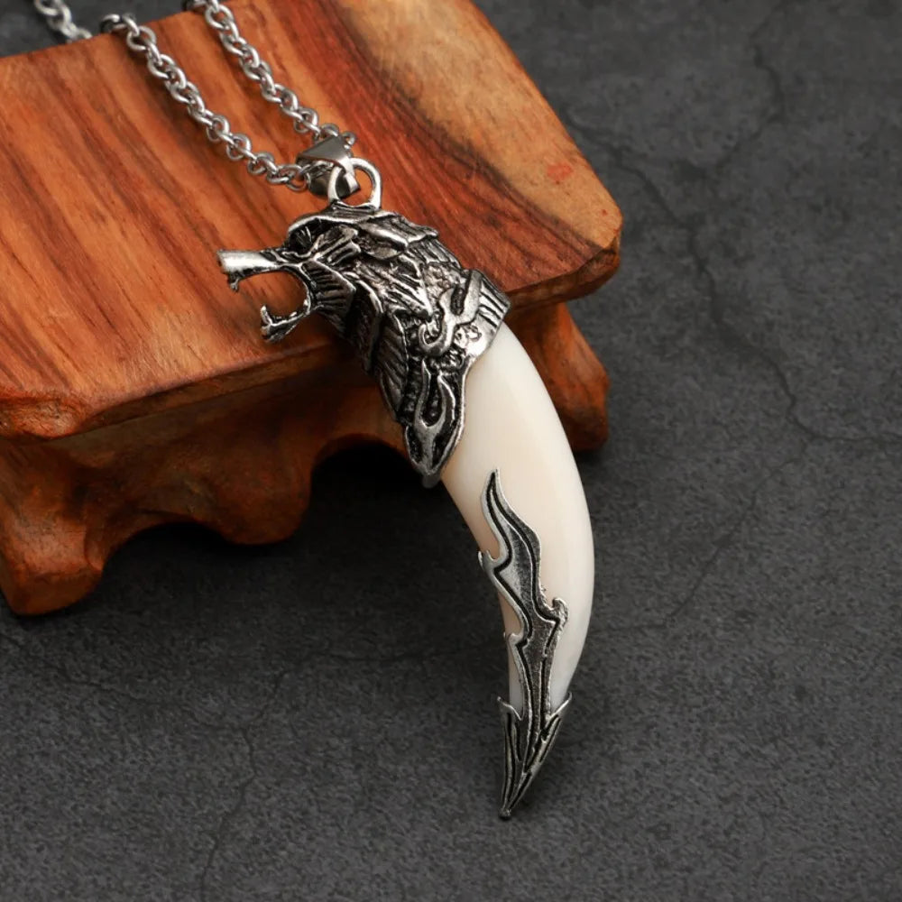 Vintage Imperious Resin Wolf Tooth Pendant