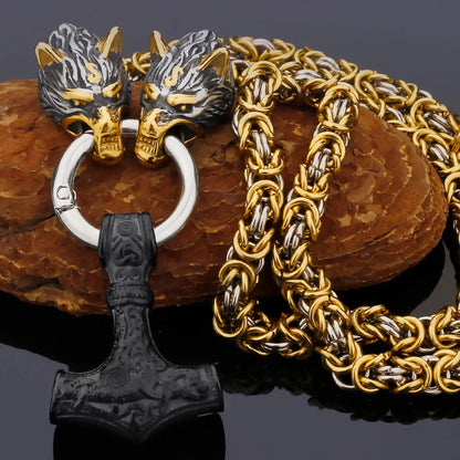 Nordic Celtic Wolf  Necklace Pendant Viking Wolf Head