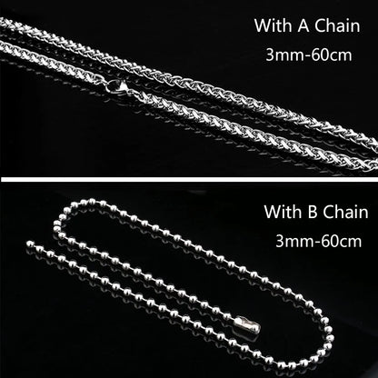 Stainless Steel  Medusa Pendant Necklace Vintage