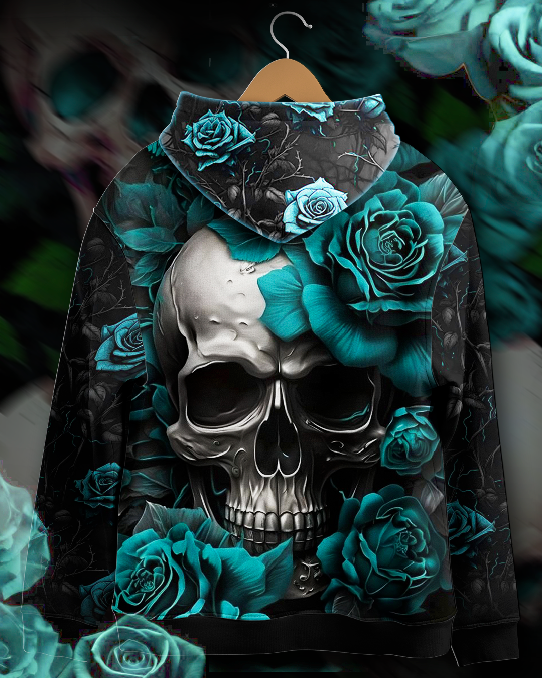 THORNS OF SKULL BLUE ROSE