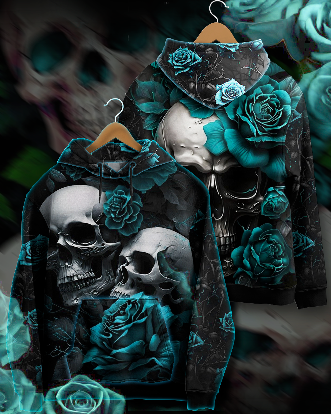 THORNS OF SKULL BLUE ROSE