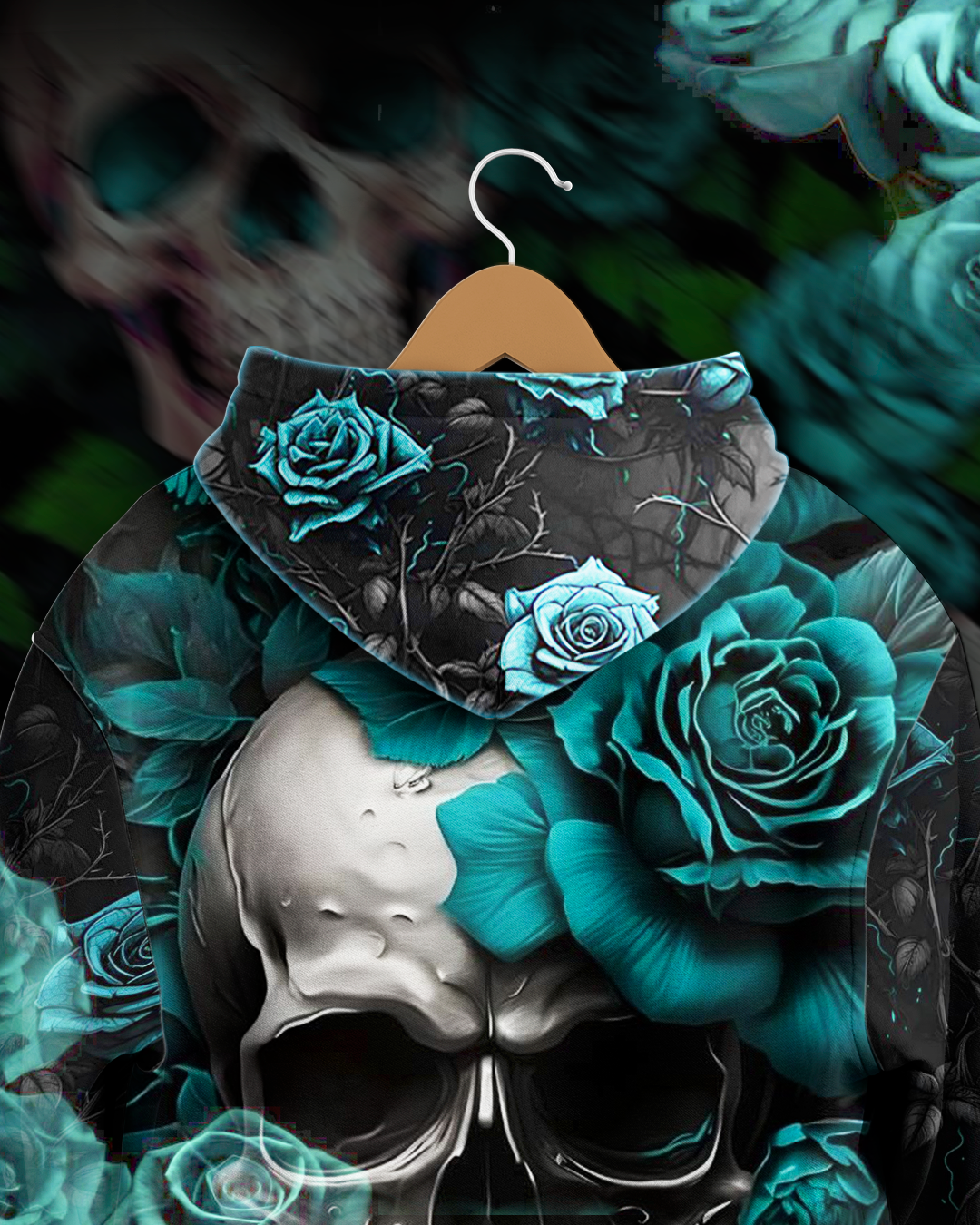 THORNS OF SKULL BLUE ROSE
